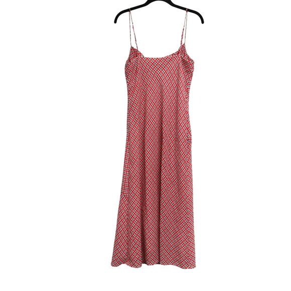 CMEO COLLECTIVE Red Checked Midi Dress Medium - Picture 5 of 5